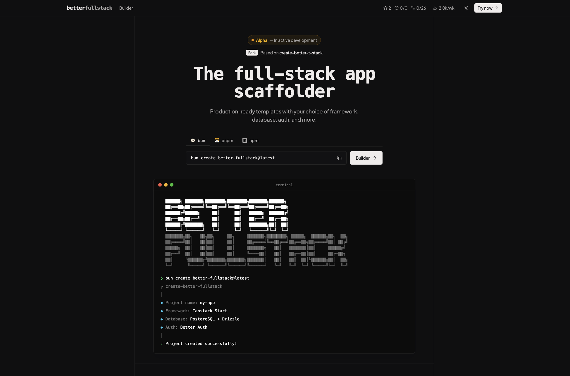 Better Fullstack CLI